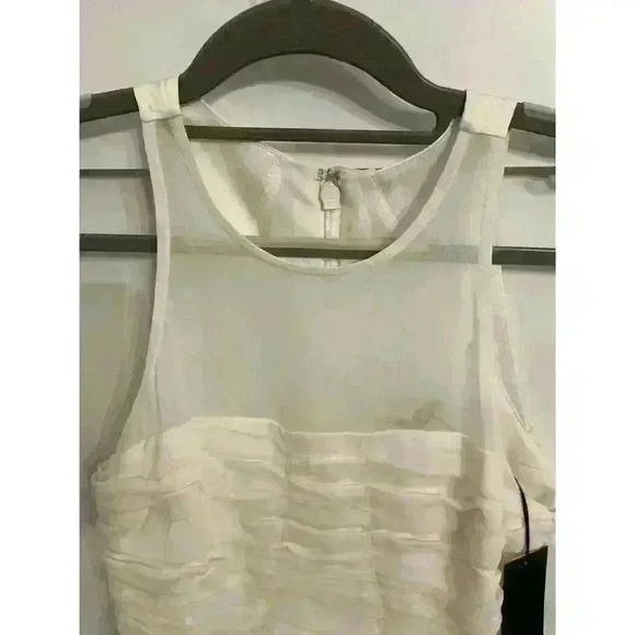 NWT Halston Heritage Women's Cocktail High Neck Fitted Ruched Dress, 6 - Picture 7 of 9